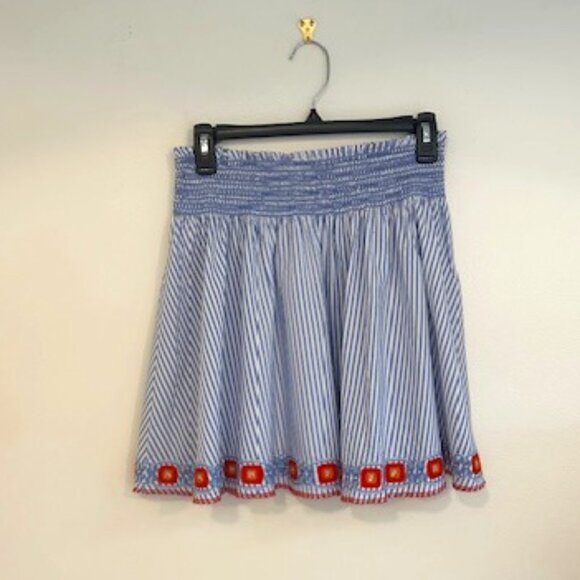 Tory Burch Grace  Embroidered Stripped Skirt- Size Small - Picture 2 of 7